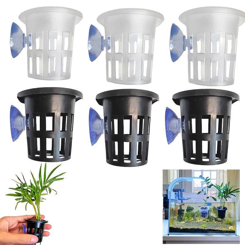 5pcs Pieces Aquarium Fish Plant Basket - Safe PP Material Fish Habitat with Bladder for Installation, Aquatic Plants Grow-Out System Suitable for Fish Tanks,, Aquariums - Fish Compatible Aquascaping Decor