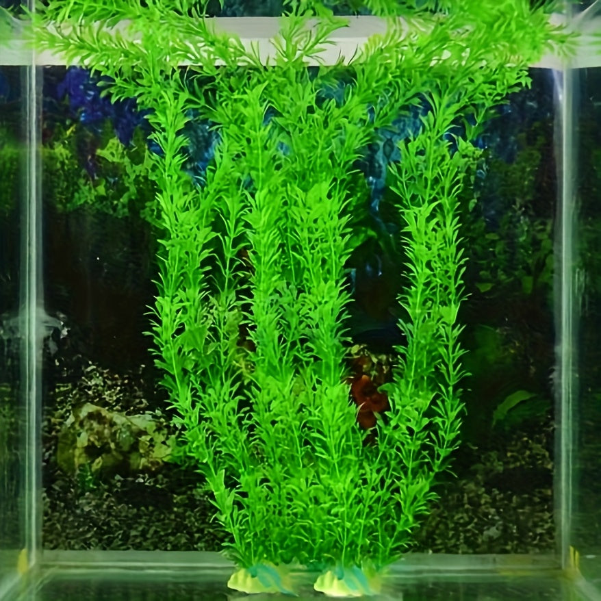 1pc Simulated Aquatic Plants, Artificial Aquarium Plants, Plastic Fake Flowers for Tank Decoration, Green Herbs