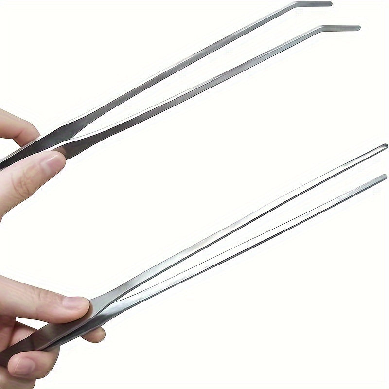 1pc Stainless Steel Feeding Tongs, Aquarium Tweezers, 27 Cm / 10.6 Inches, Ideal for Aquascaping, Feeding Worms, Reptiles, Lizards And Bearded Dragons