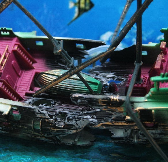 Sunken Ship Aquarium Air Decoration