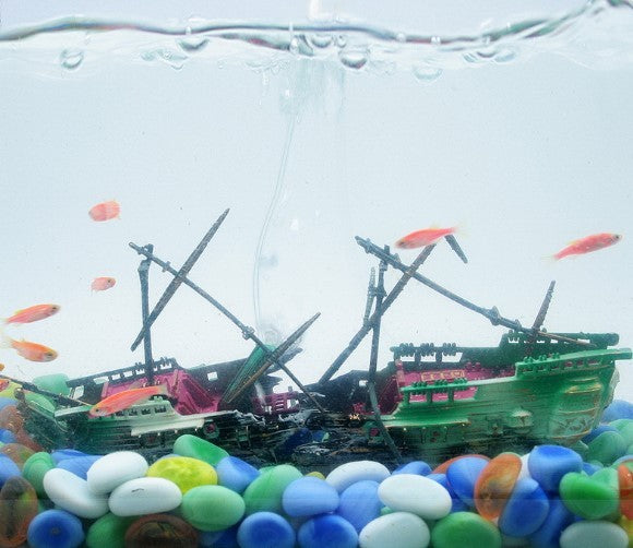 Sunken Ship Aquarium Air Decoration