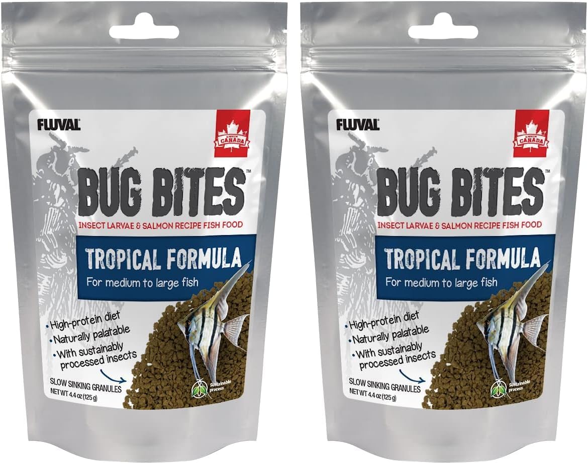 Fluval Bug Bites Tropical Fish Food, Small Granules for Small to Medium Sized Fish, 1.6 oz., A6577