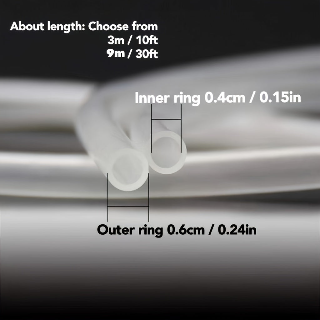 10ft/30ft Aquarium Soft Tubing - Translucent Airline Tubing for Fish Tank, Durable Plastic, No Battery Needed, Easy Installation, Ideal for Freshwater & Saltwater Aquariums, Transparent Tubing, Flexible Tubing
