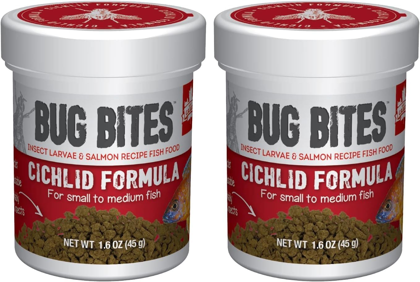 Fluval Bug Bites Cichlid Fish Food, Granules for Small to Medium Sized Fish, 1.59 oz., A6580