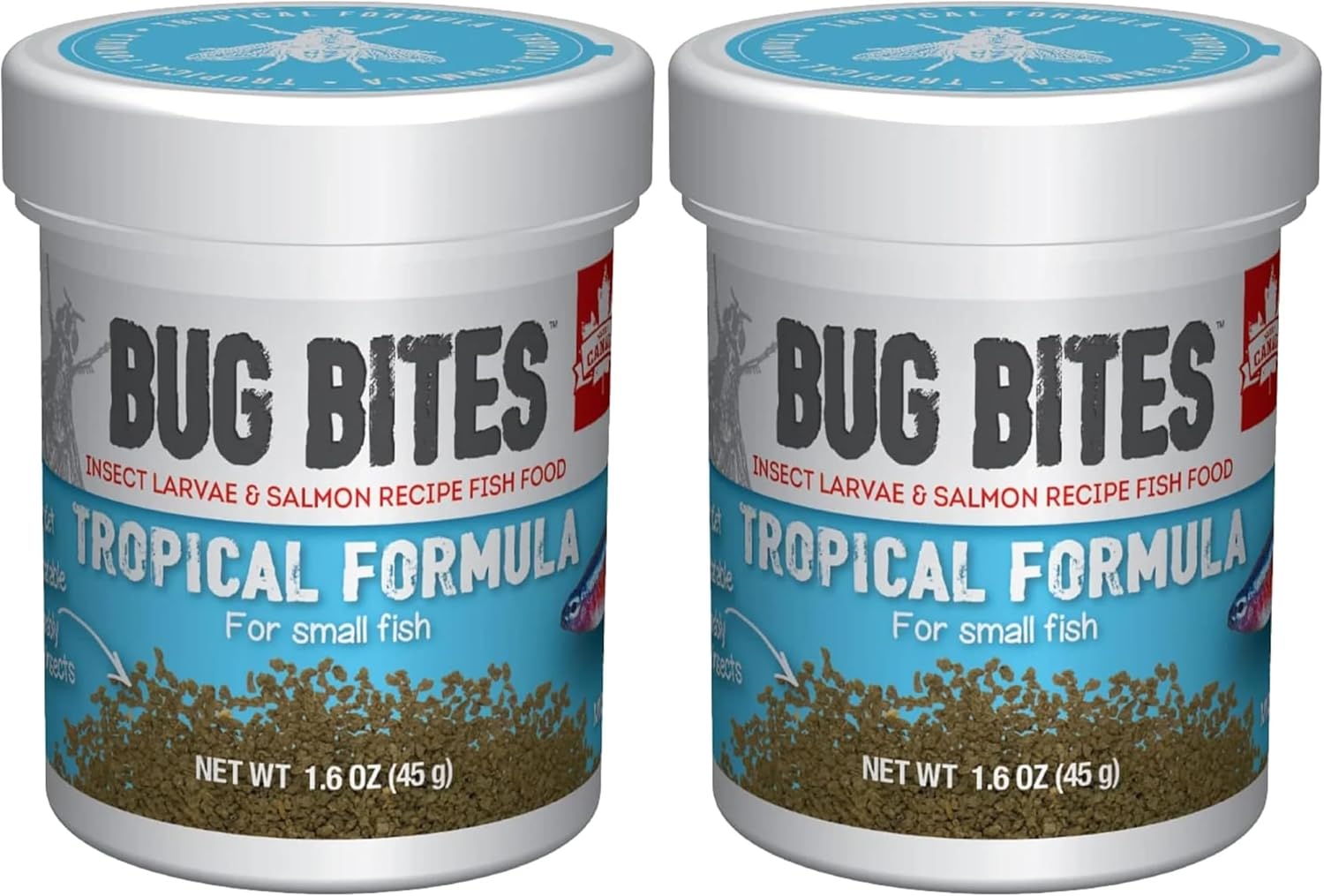 Fluval Bug Bites Tropical Fish Food, Small Granules for Small to Medium Sized Fish, 1.6 oz., A6577