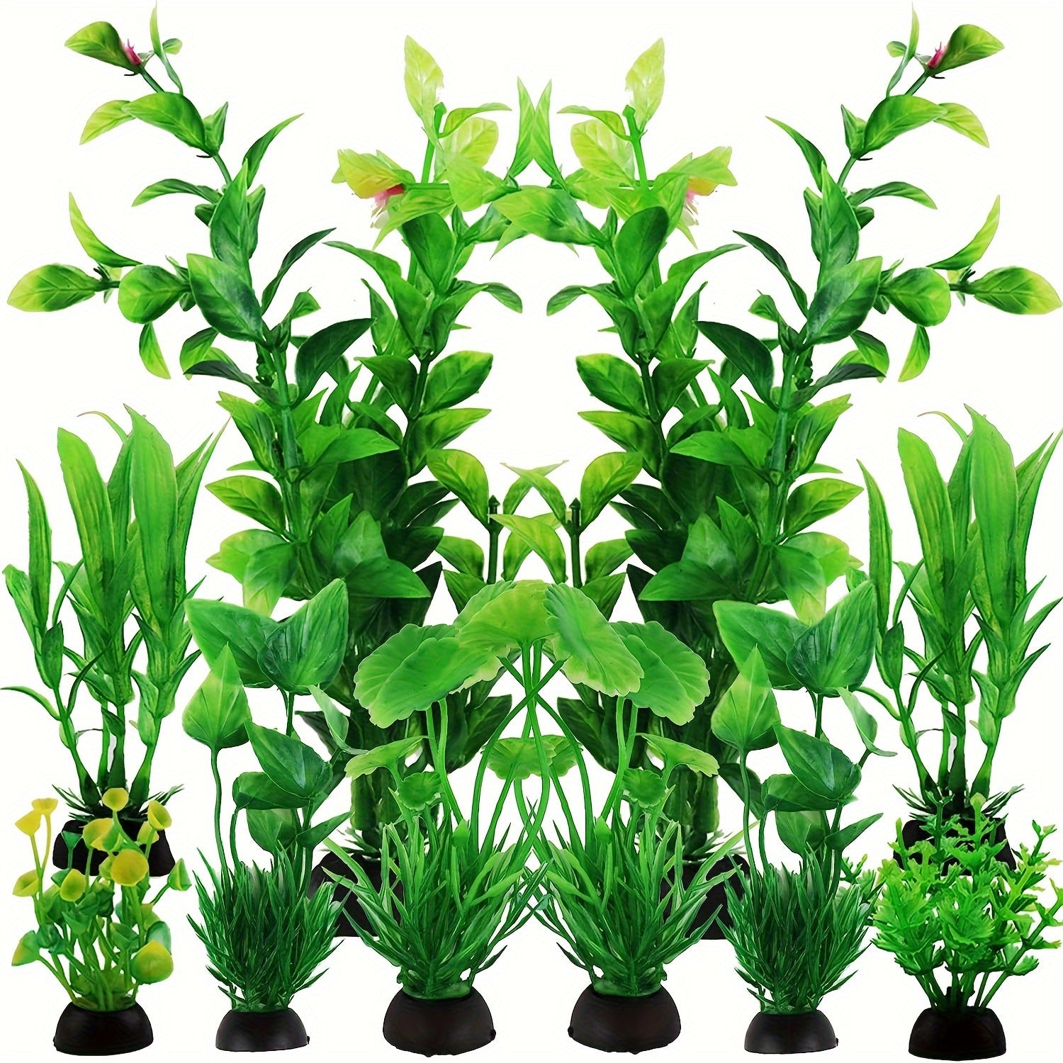 10pcs of Green Aquatic Plants for Fish Tanks, Decorative Plastic Plants for Aquarium Settings