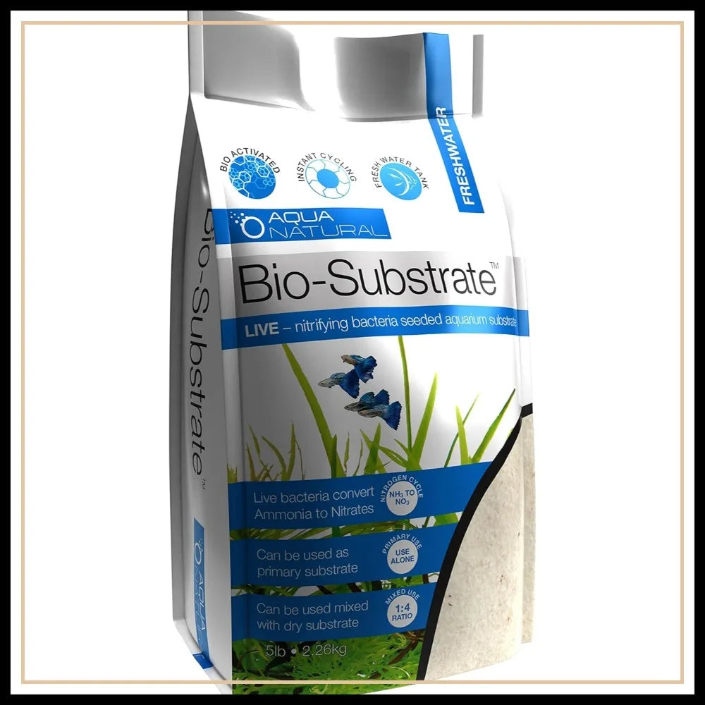 Aqua Natural Sugar White Sand Bio-Substrate 5lb for Freshwater Aquariums with Active Nitrifying Bacteria