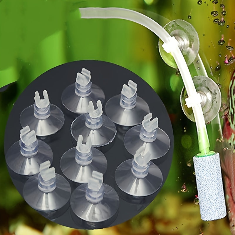 AquaGrip 10-Pack/PVC Material/Fish Tank Suction Cups/Uncharged/No Battery Required/Air Pump Tube Fixation/Aquarium Accessories for Fish Species