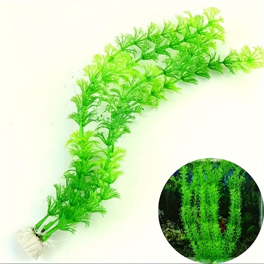 1pc Simulated Aquatic Plants, Artificial Aquarium Plants, Plastic Fake Flowers for Tank Decoration, Green Herbs